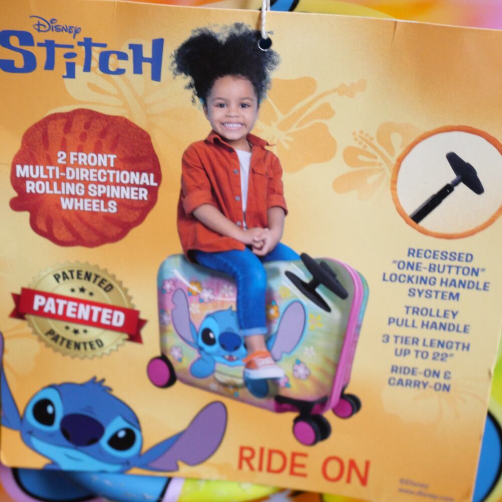 NEW Lilo And Stitch 18" Kids Ride on Suitcase Luggage Hard Shell w/ Handle - Picture 6 of 10